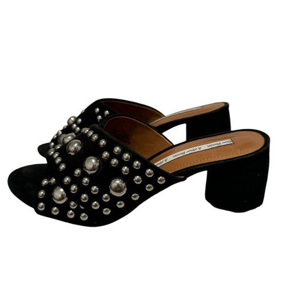 & other stories black & silver studded mule heeled sandals 37 - Picture 3 of 9